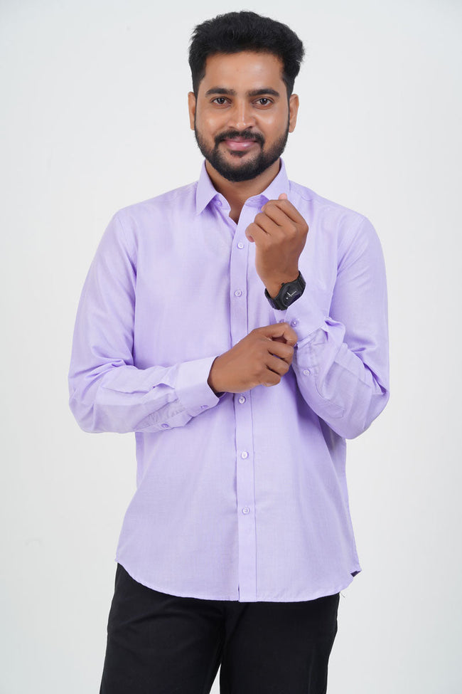 Cool Club Plus Men’s Formal Shirt – Light Lavender – Full Sleeve Main Image