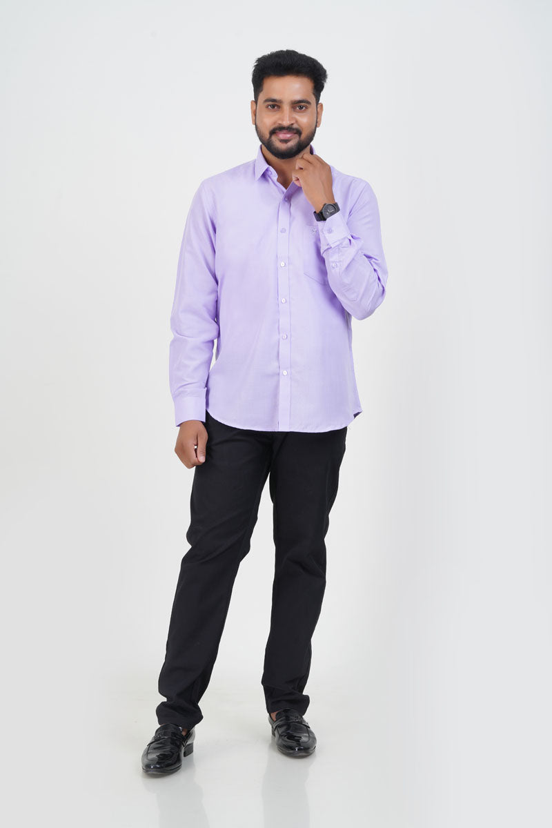 Cool Club Plus Men’s Formal Shirt – Light Lavender – Full Sleeve