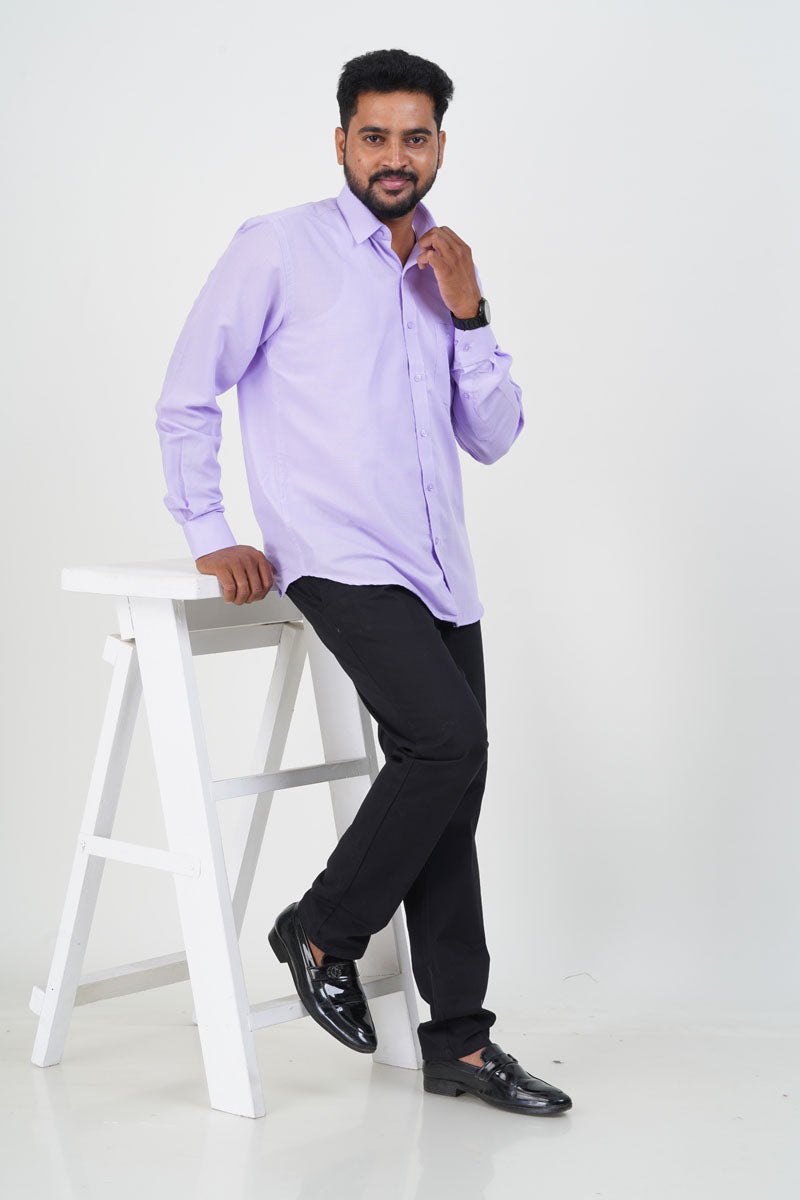 Cool Club Plus Men’s Formal Shirt – Light Lavender – Full Sleeve
