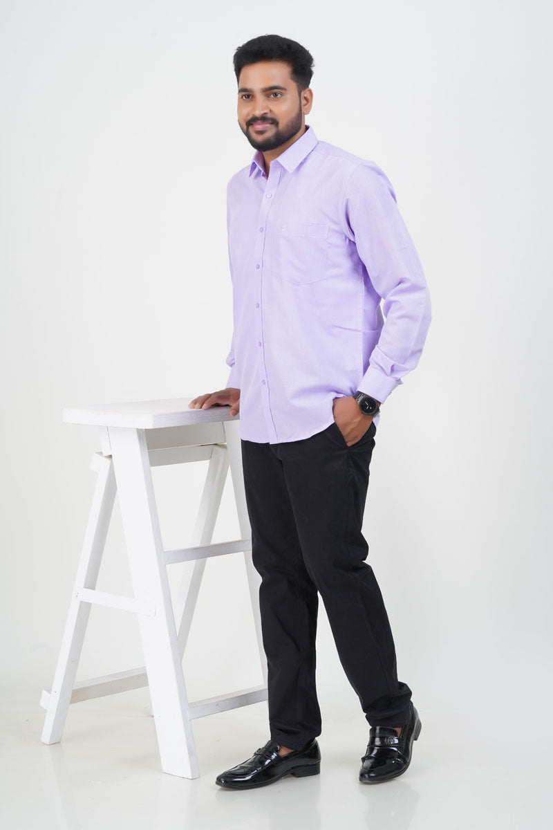 Cool Club Plus Men’s Formal Shirt – Light Lavender – Full Sleeve