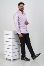 Orgia Men’s Premium Formal Shirt – Light Lavender – Full Sleeve