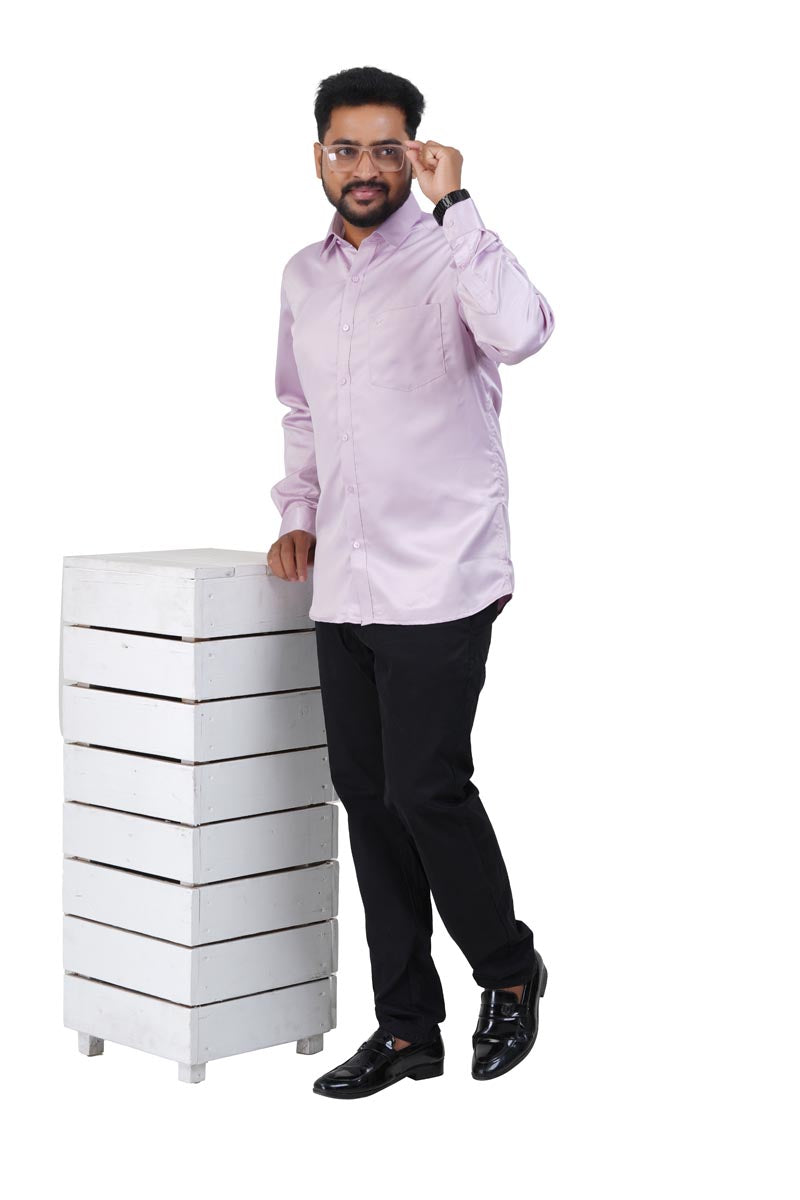 Orgia Men’s Premium Formal Shirt – Light Lavender – Full Sleeve