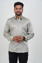 Orgia Men’s Premium Formal Shirt – Silver Grey – Full Sleeve