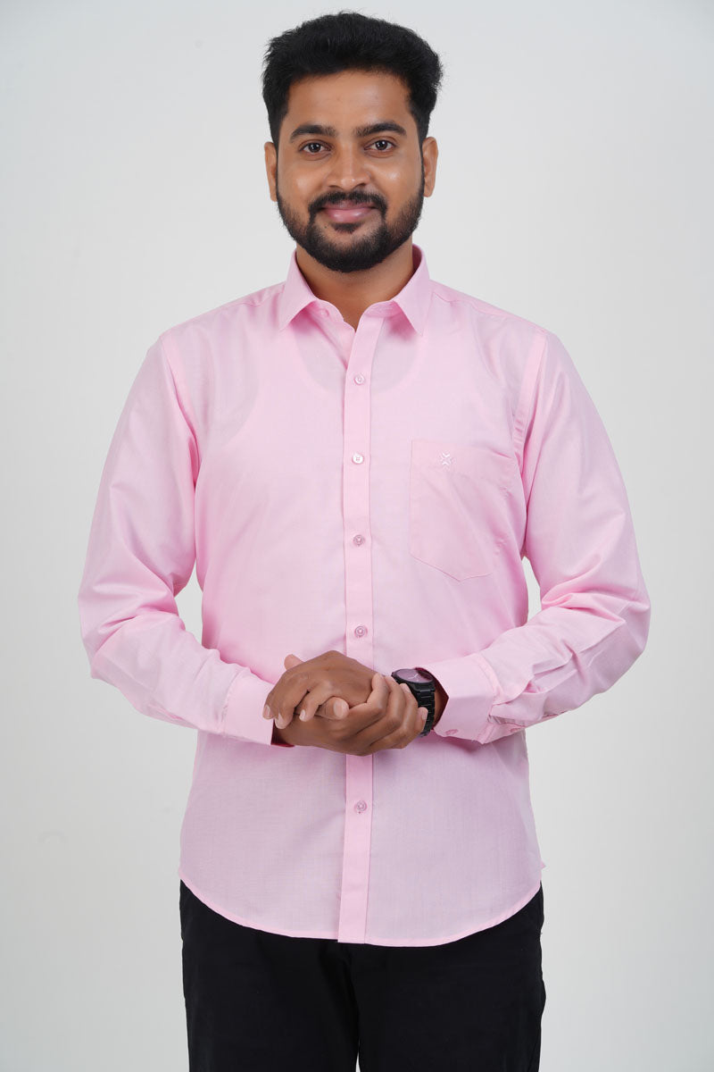 Cool Club Plus Men’s Formal Shirt– Pink- Full Sleeve
