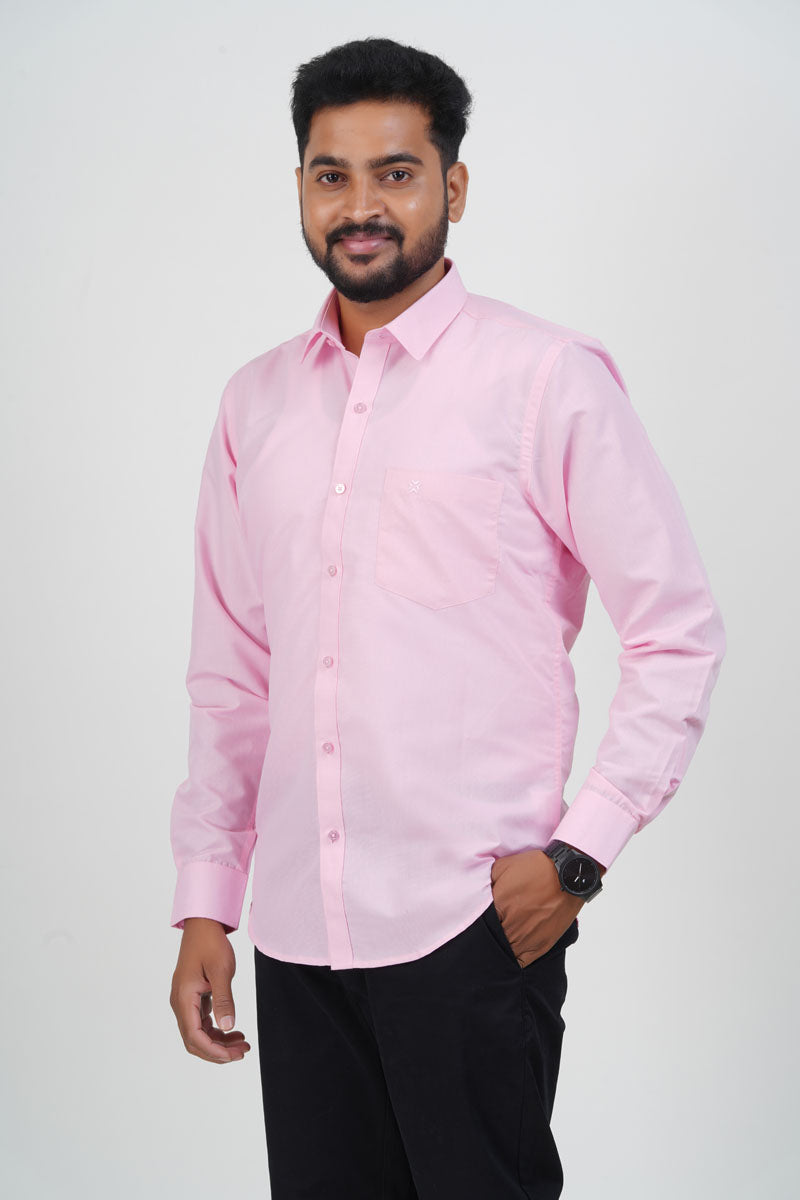 Cool Club Plus Men’s Formal Shirt– Pink- Full Sleeve