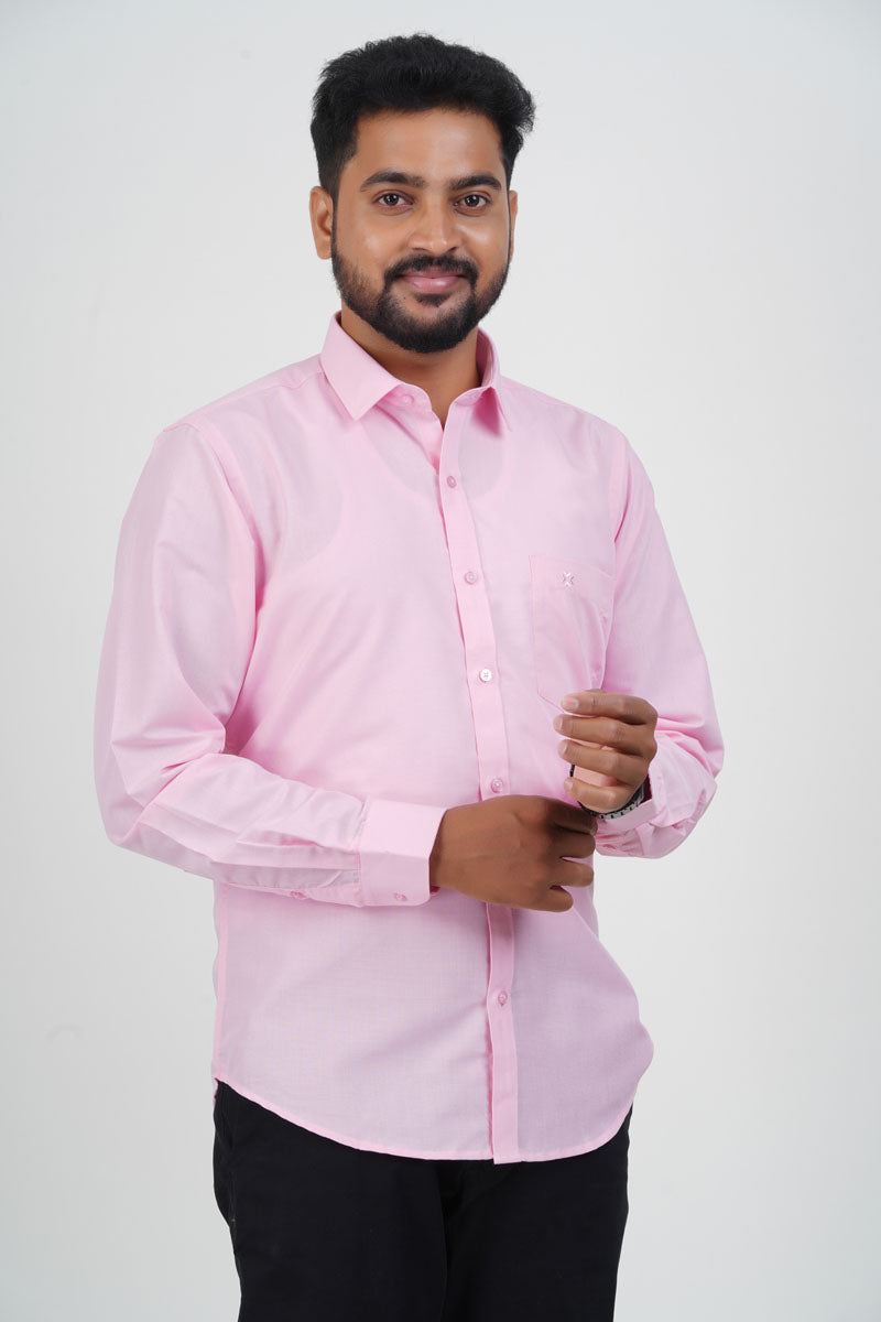 Cool Club Plus Men’s Formal Shirt– Pink- Full Sleeve
