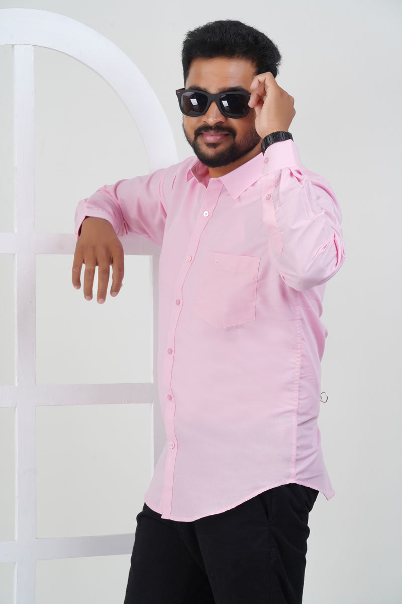 Cool Club Plus Men’s Formal Shirt– Pink- Full Sleeve
