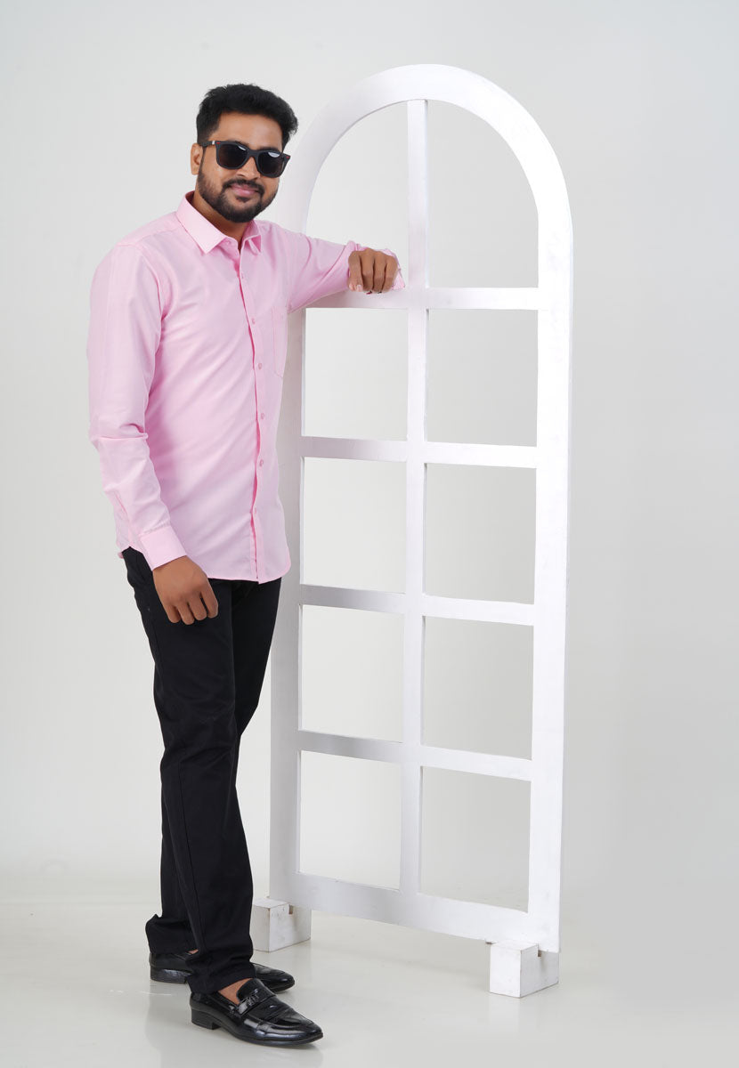 Cool Club Plus Men’s Formal Shirt– Pink- Full Sleeve