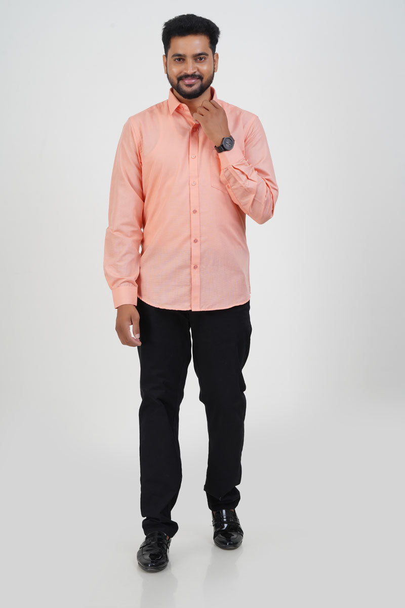 Cool Club Plus Men’s Formal Shirt – Peach – Full Sleeve