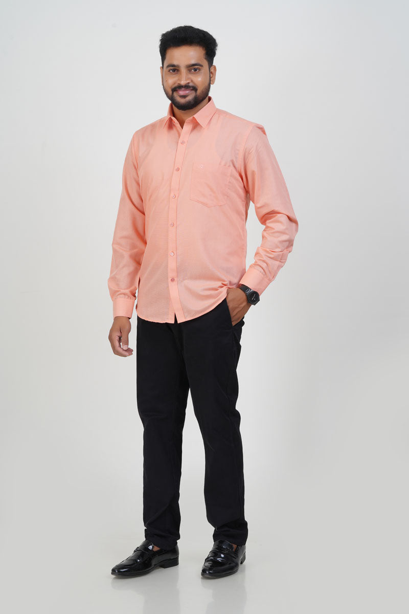 Cool Club Plus Men’s Formal Shirt – Peach – Full Sleeve