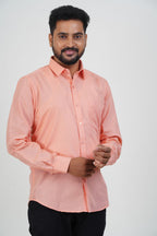 Cool Club Plus Men’s Formal Shirt – Peach – Full Sleeve