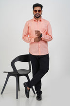 Cool Club Plus Men’s Formal Shirt – Peach – Full Sleeve