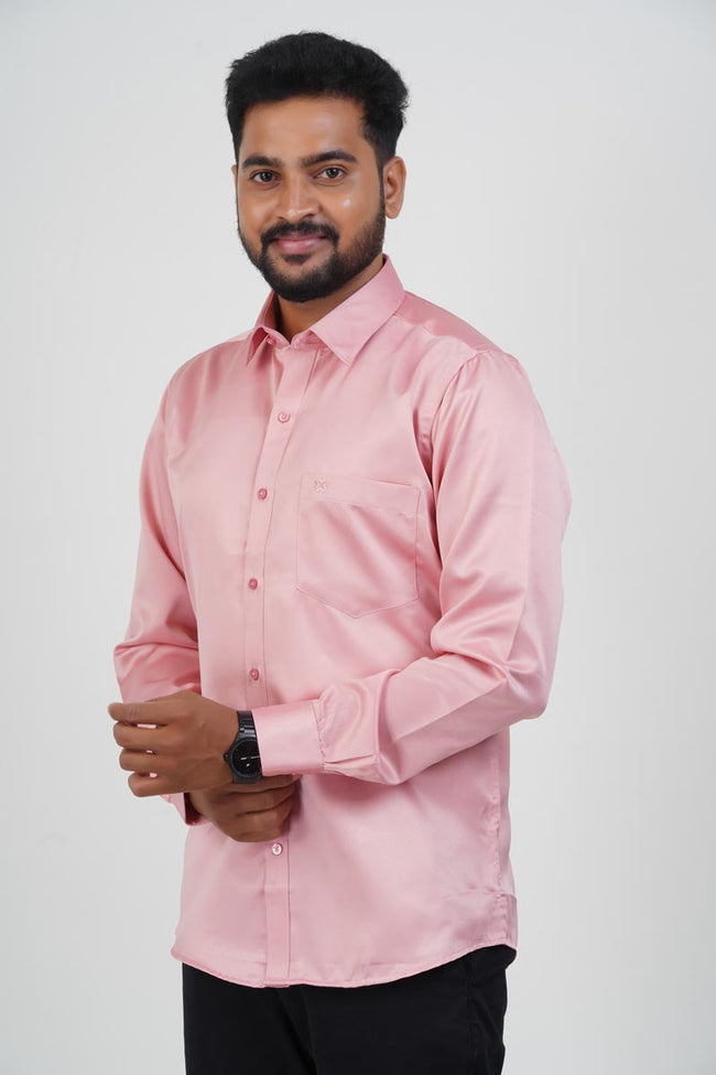 Orgia Men’s Premium Formal Shirt – Rose Pink – Full Sleeve Hover Image