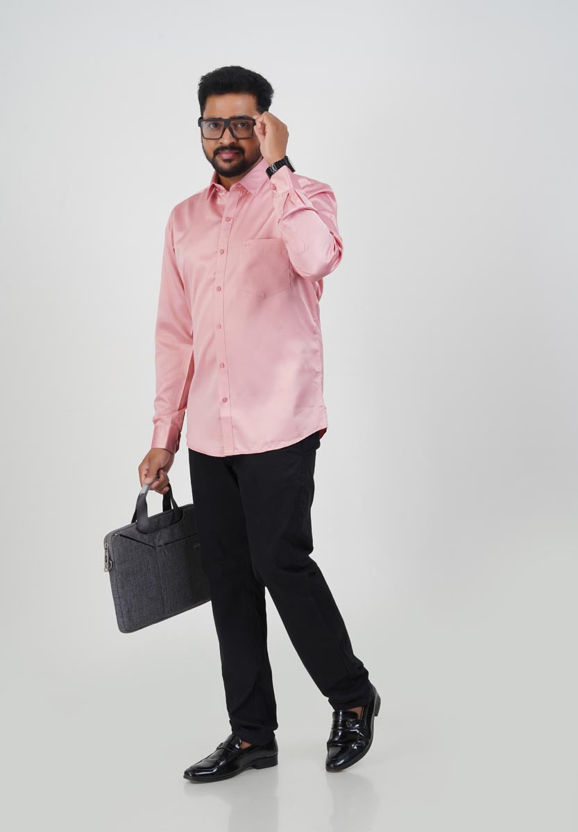 Orgia Men’s Premium Formal Shirt – Rose Pink – Full Sleeve