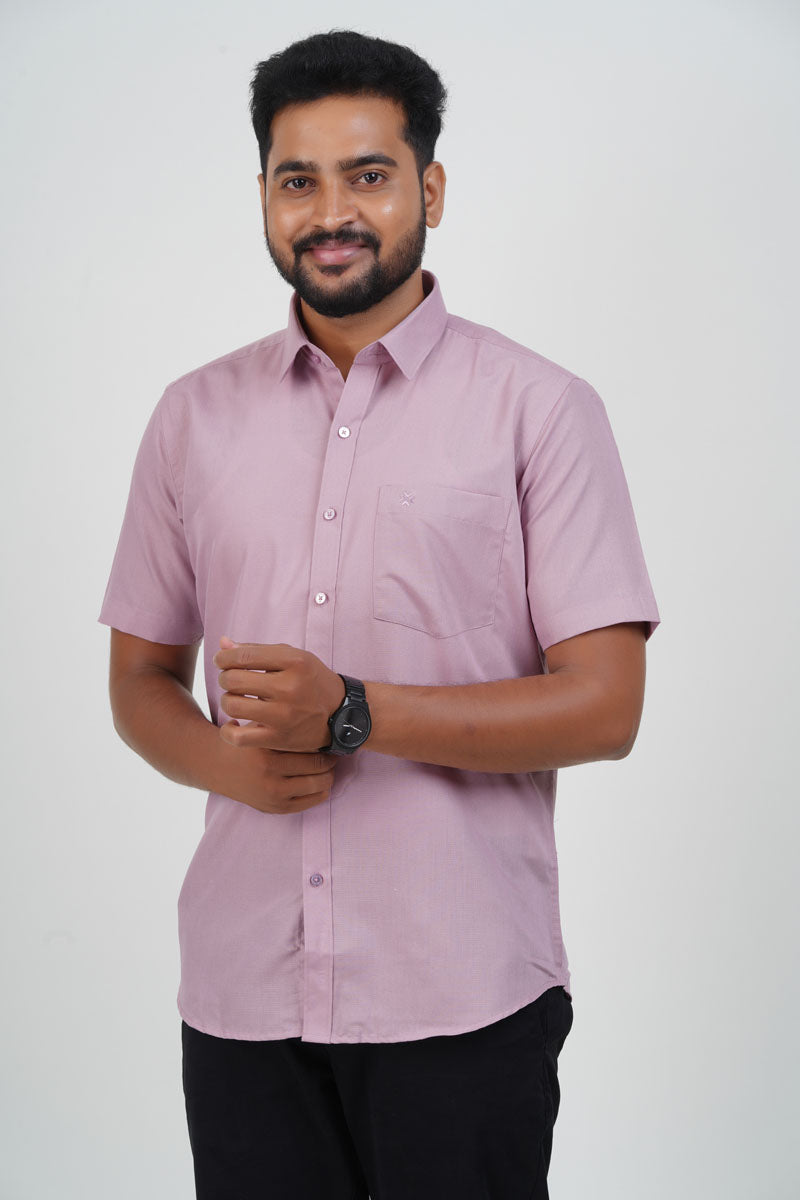 Cool Club Plus Men’s Formal Shirt–  Light Pink – Half Sleeve