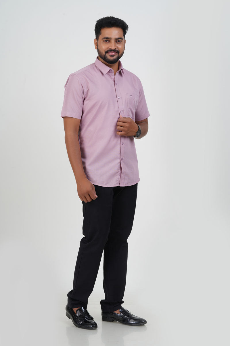 Cool Club Plus Men’s Formal Shirt–  Light Pink – Half Sleeve