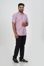 Cool Club Plus Men’s Formal Shirt–  Light Pink – Half Sleeve