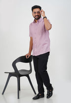 Cool Club Plus Men’s Formal Shirt–  Light Pink – Half Sleeve