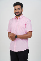 Cool Club Plus Men’s Formal Shirt – Pink – Half Sleeve