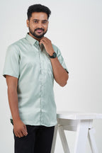 Orgia Men’s Premium Formal Shirt – Sage Green – Half Sleeve