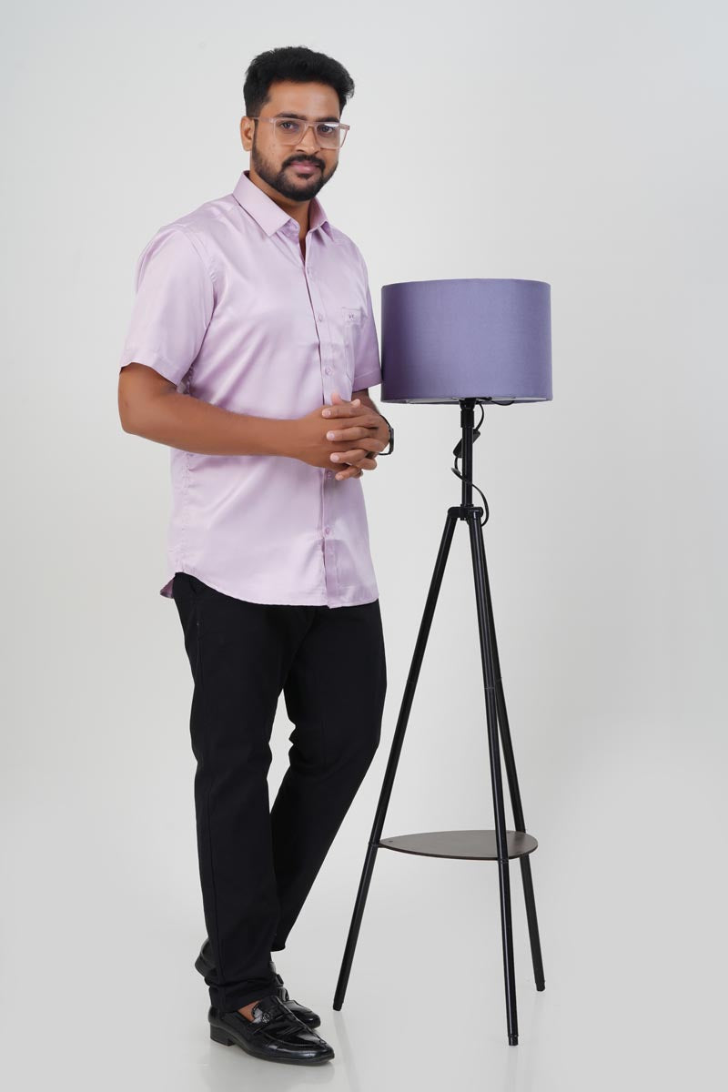 Orgia Men’s Premium Formal Shirt – Light Lavender – Half Sleeve