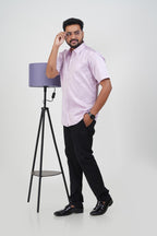 Orgia Men’s Premium Formal Shirt – Light Lavender – Half Sleeve