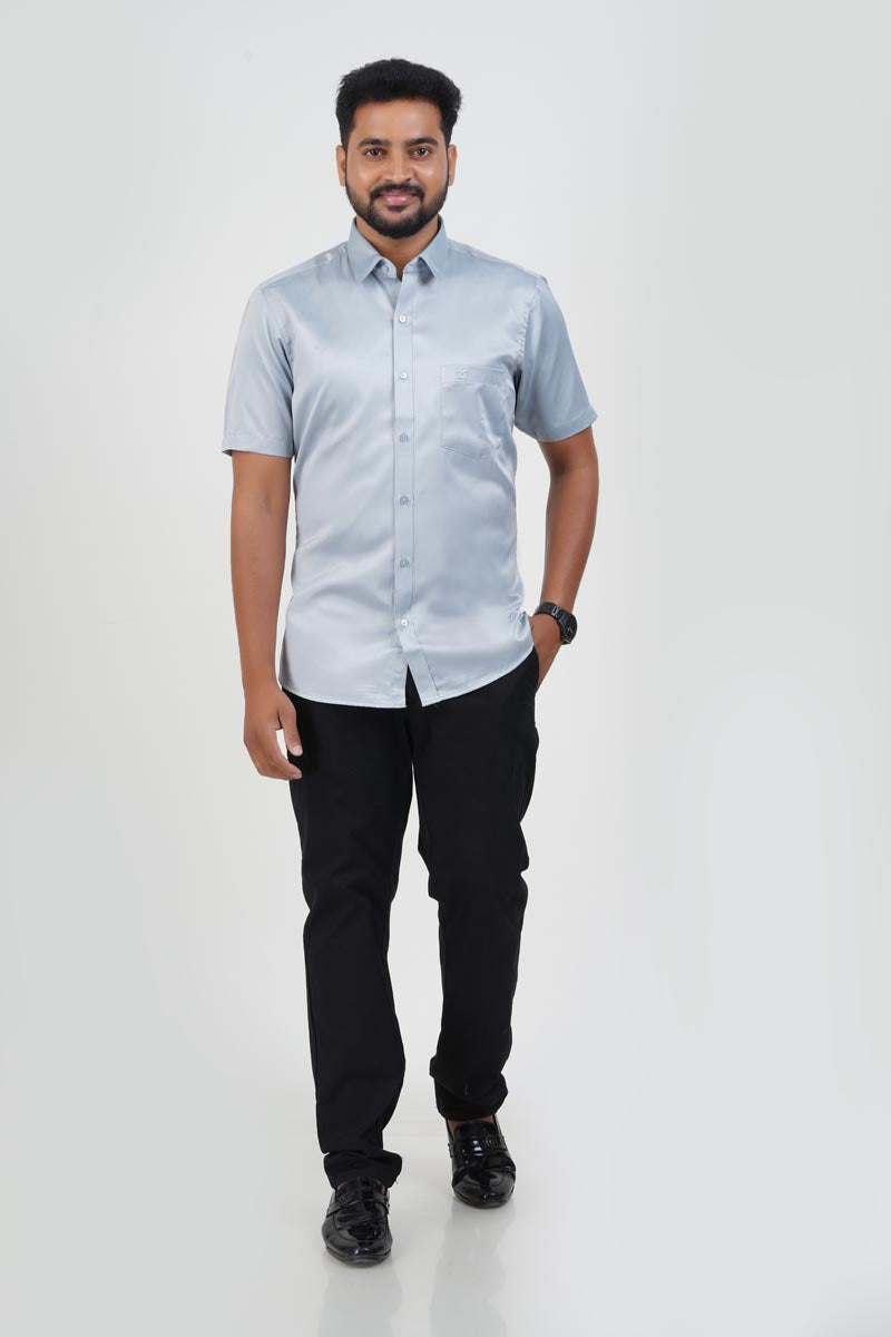 Orgia Men’s Premium Formal Shirt – Powder Blue – Half Sleeve
