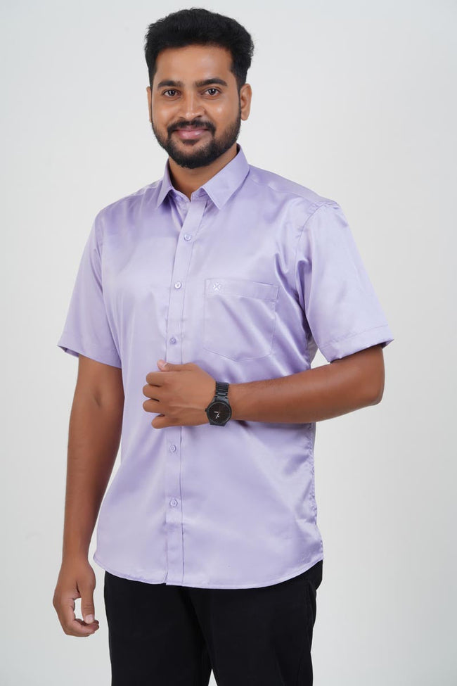 Orgia Men’s Premium Formal Shirt – Lavender – Half Sleeve Main Image