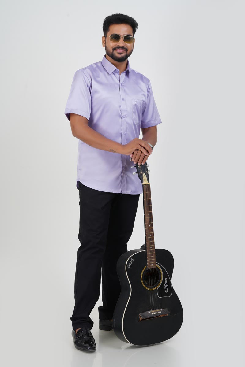 Orgia Men’s Premium Formal Shirt – Lavender – Half Sleeve