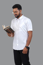 Orgia Men’s Premium Formal Shirt – Classic White – Half Sleeve