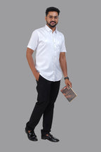 Orgia Men’s Premium Formal Shirt – Pure White – 17501