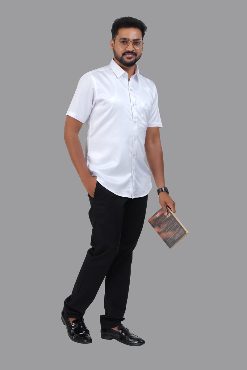 Orgia Men’s Premium Formal Shirt – Pure White – 17501