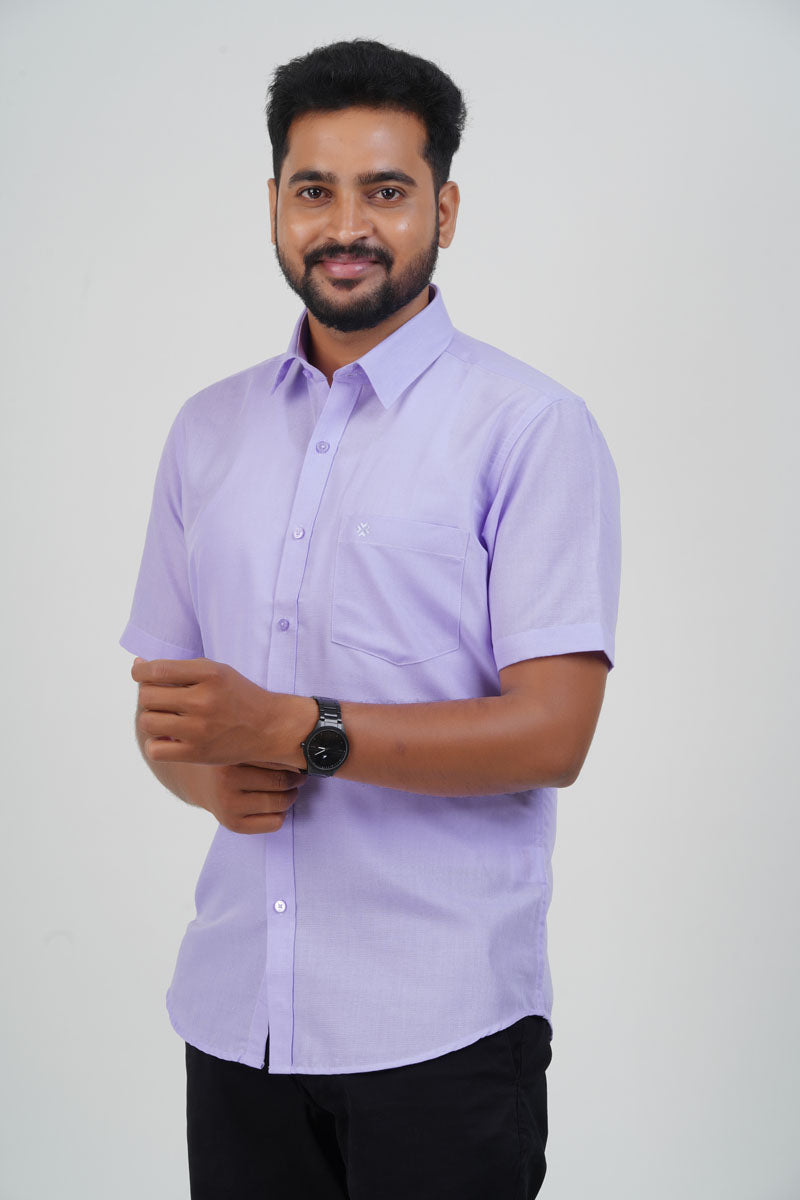 Cool Club Plus Men’s Formal Shirt– Light Lavender – Half Sleeve