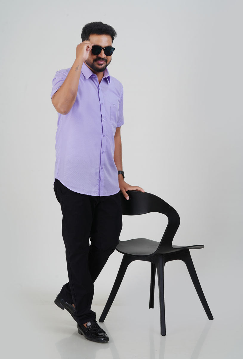 Cool Club Plus Men’s Formal Shirt– Light Lavender – Half Sleeve