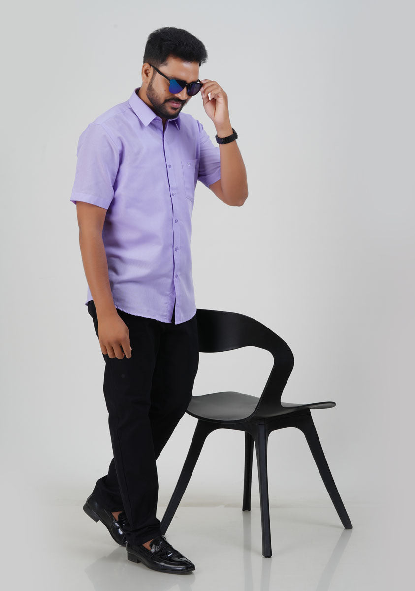 Cool Club Plus Men’s Formal Shirt– Light Lavender – Half Sleeve