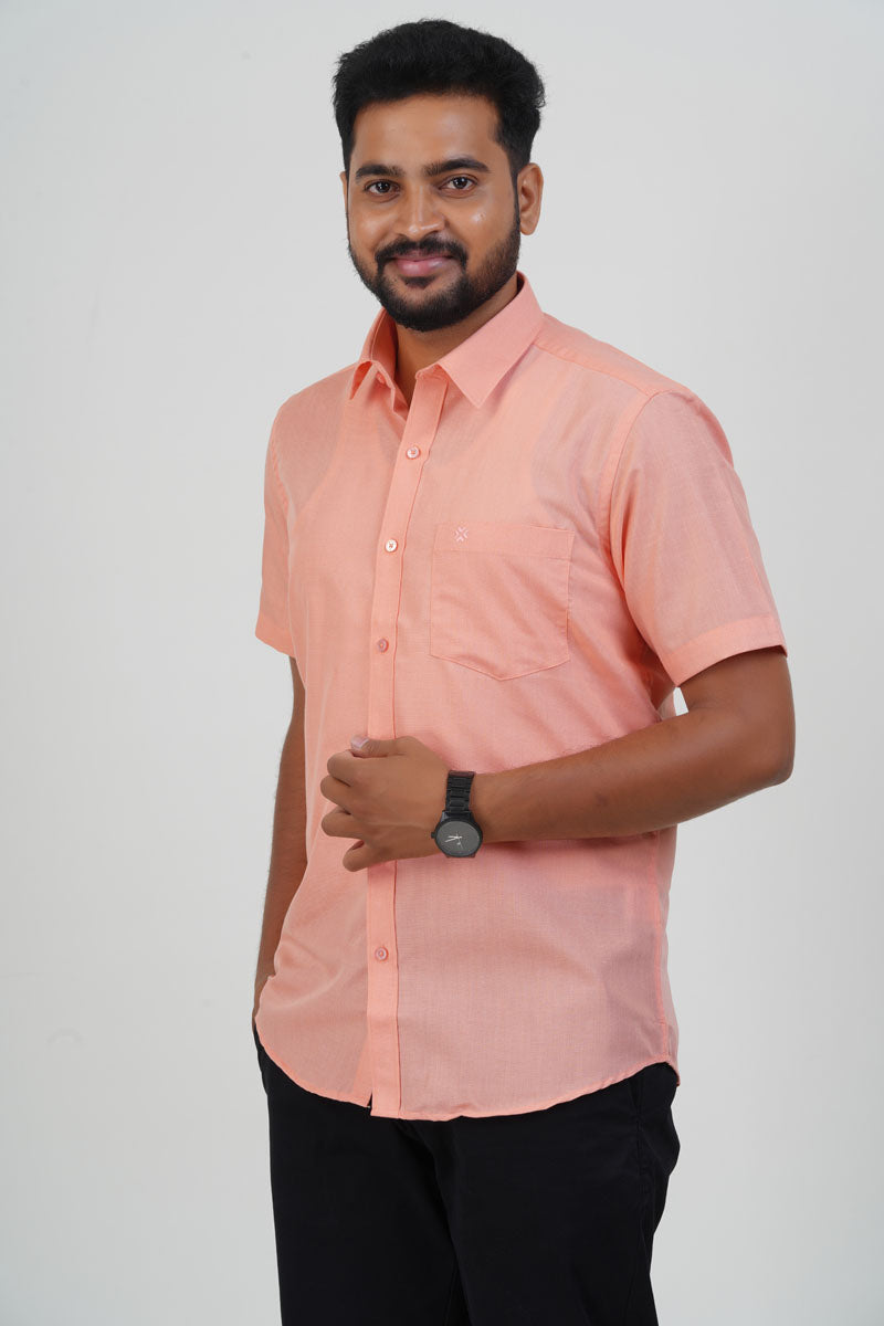 Cool Club Plus Men’s Formal Shirt- Peach-31035