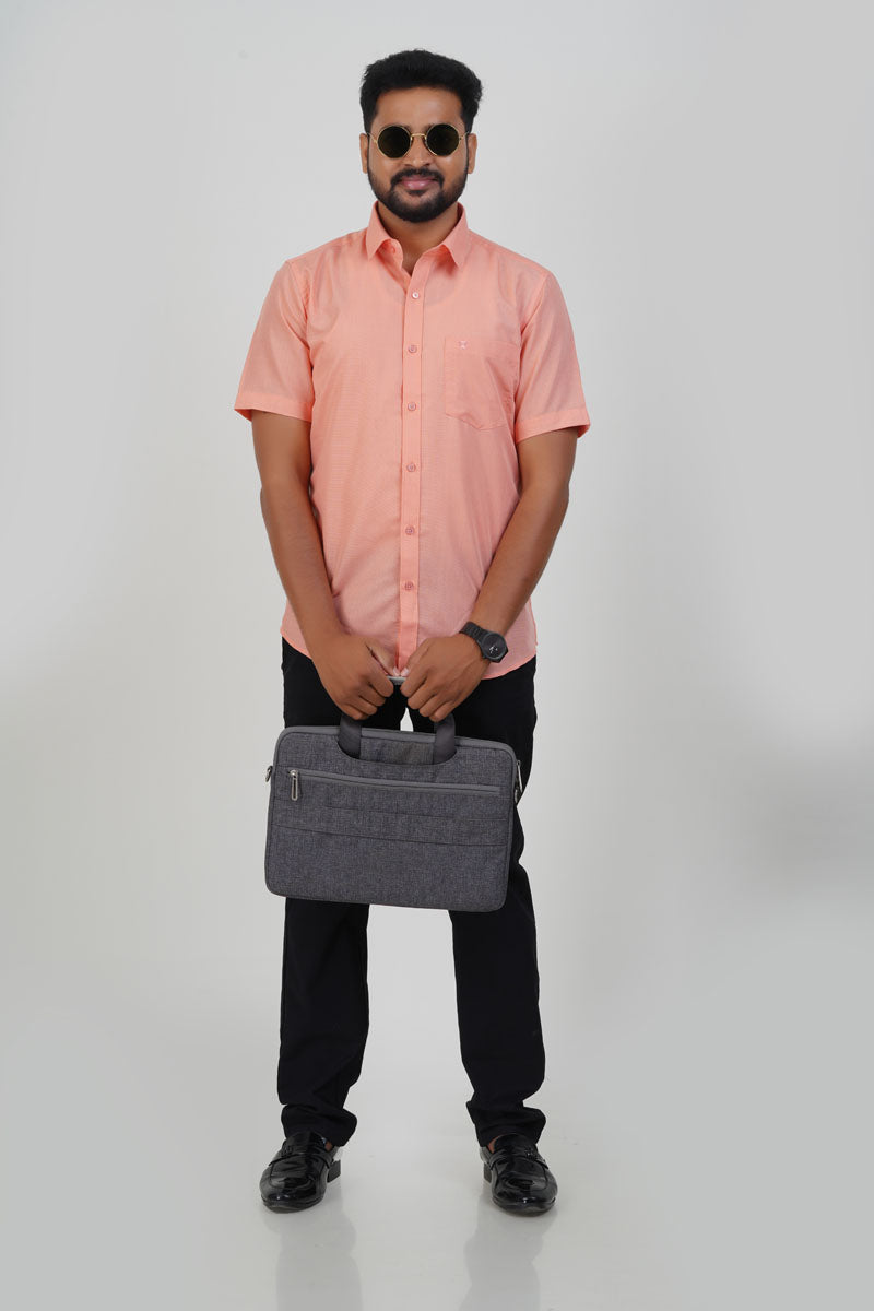 Cool Club Plus Men’s Formal Shirt – Peach – Half Sleeve