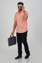 Cool Club Plus Men’s Formal Shirt- Peach-31035