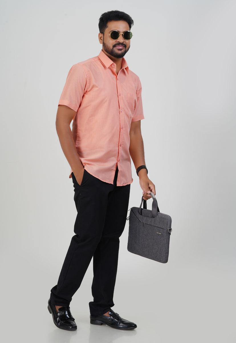Cool Club Plus Men’s Formal Shirt – Peach – Half Sleeve