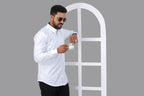 GREEN PARK Men's Premium White Shirt - Full Sleeve