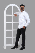 GREEN PARK Men's Premium White Shirt - Full Sleeve
