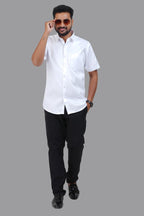 GREEN PARK Men's Premium White Shirt - 3351
