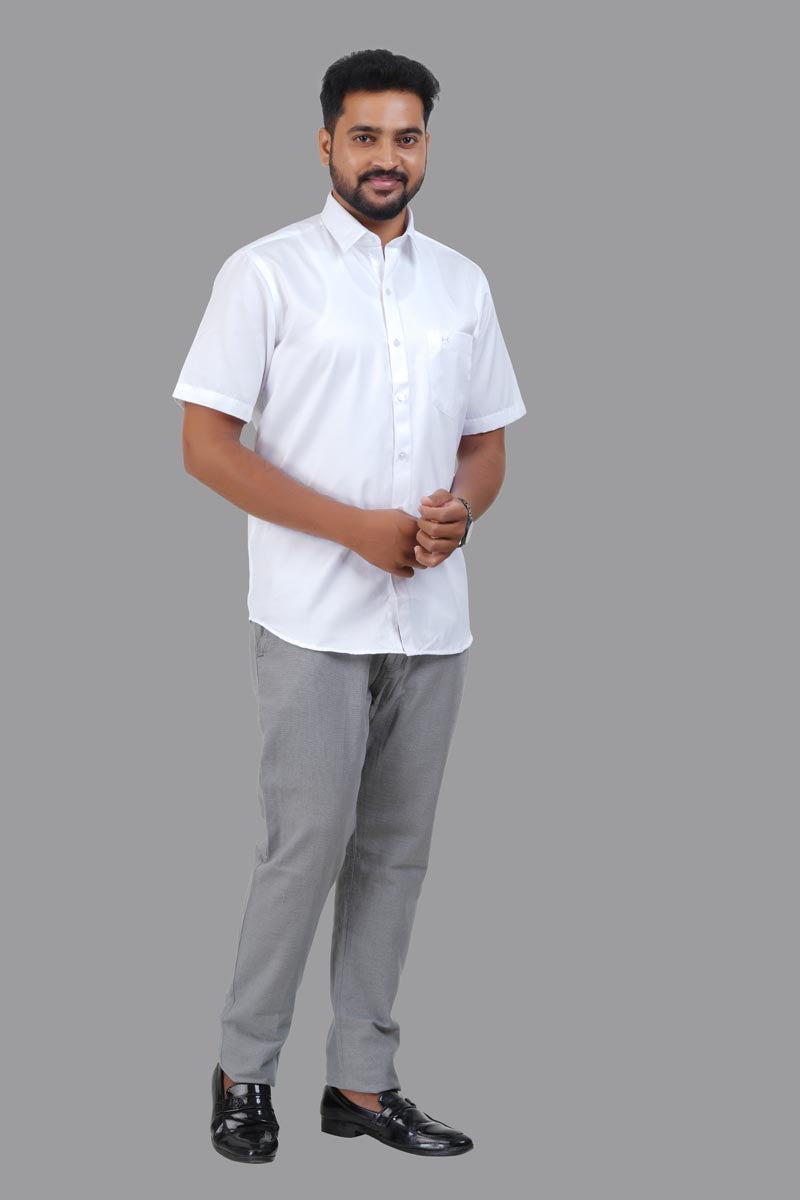 GREEN PARK Men's Premium White Shirt - 3355