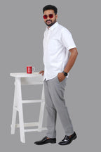GREEN PARK Men's Premium White Shirt - Half Sleeve