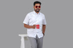 GREEN PARK Men's Premium White Shirt - 3355