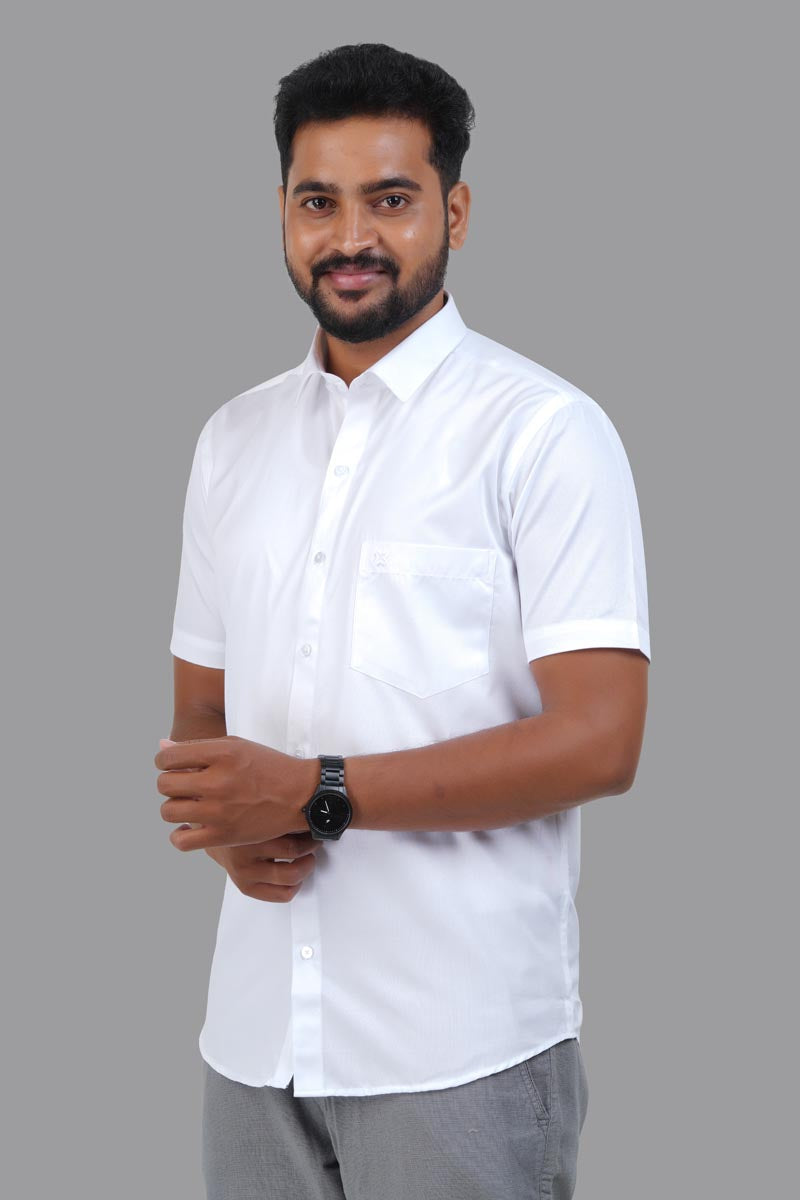 GREEN PARK Men's Premium White Shirt - 3353