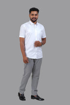 GREEN PARK Men's Premium White Shirt - Half Sleeve