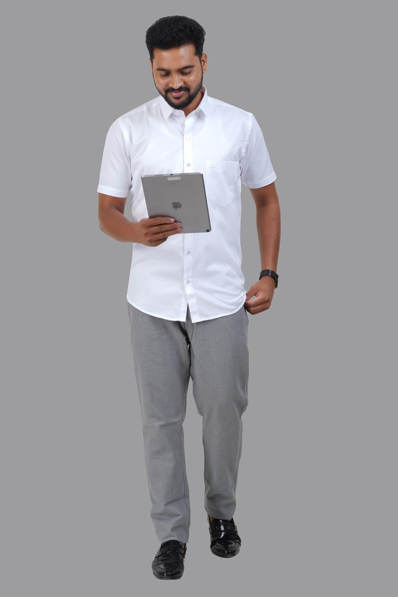 GREEN PARK Men's Premium White Shirt - 3353