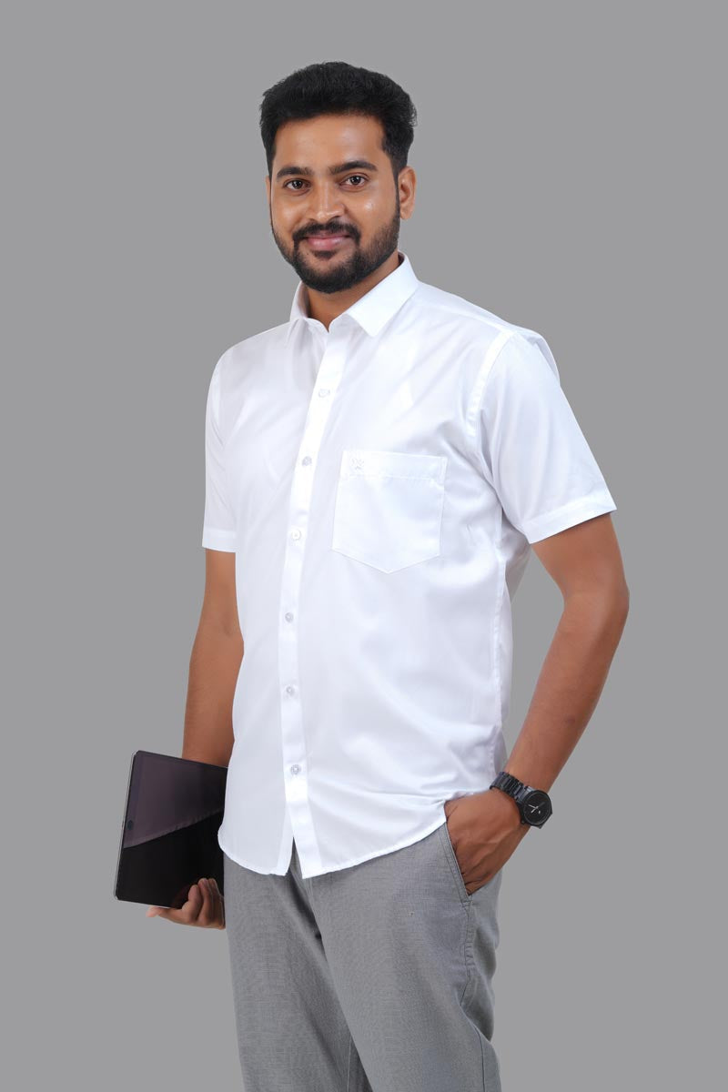GREEN PARK Men's Premium White Shirt - 3353
