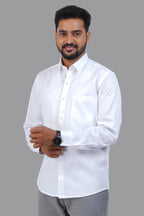 GREEN PARK Men's Premium White Shirt - Full Sleeve